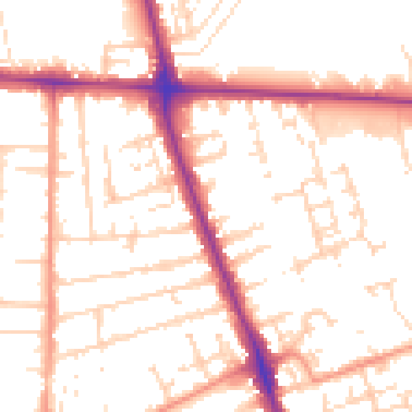 Daytime road noise heatmap for HU5 1NN