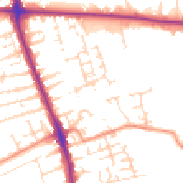 Daytime road noise heatmap for HU5 1NY