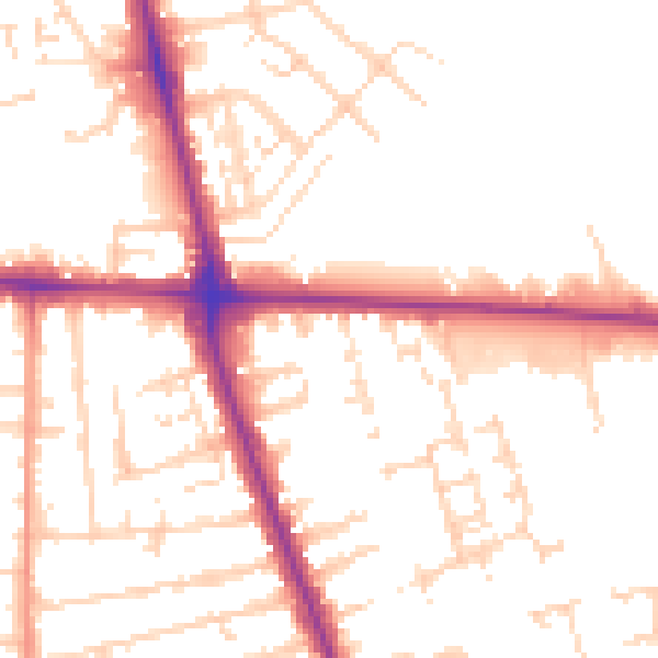 Daytime road noise heatmap for HU5 1PZ