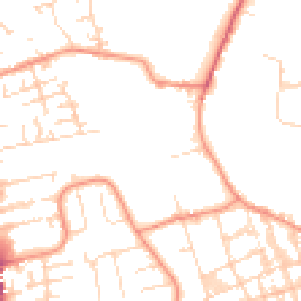 Daytime road noise heatmap for HU5 1RN