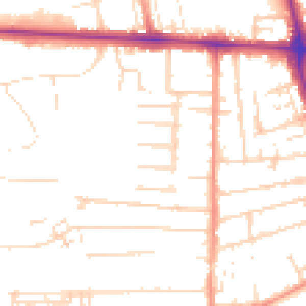 Daytime road noise heatmap for HU5 2JD