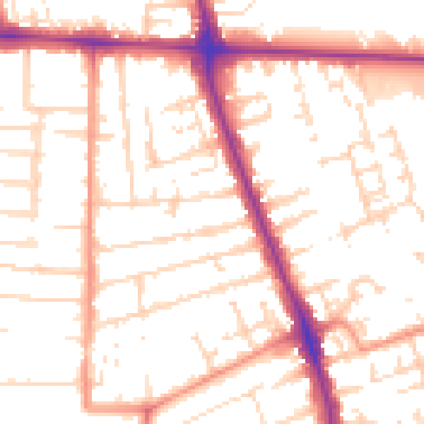 Daytime road noise heatmap for HU5 2PA