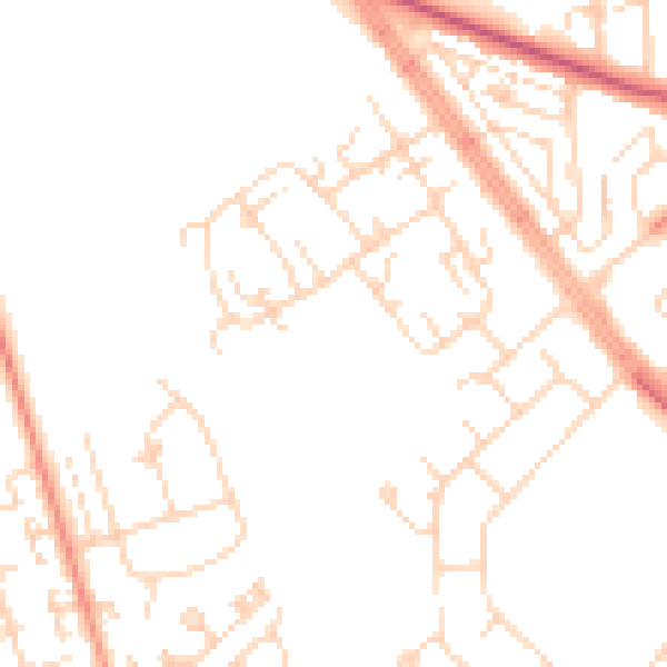 Daytime road noise heatmap for HU5 4AJ