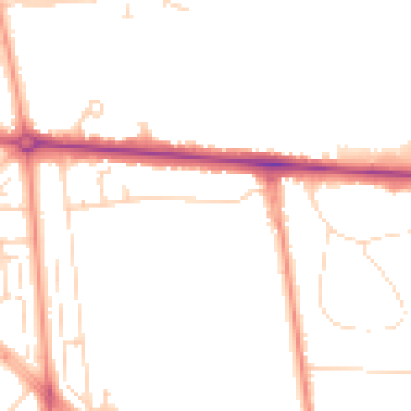 Daytime road noise heatmap for HU5 4AZ