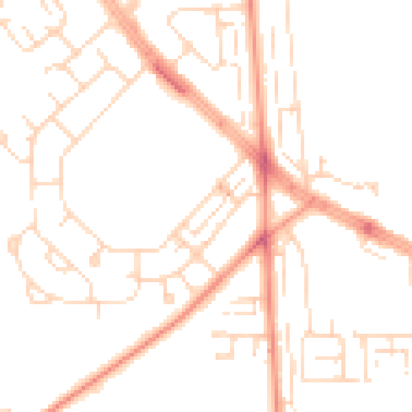 Daytime road noise heatmap for HU5 4JX