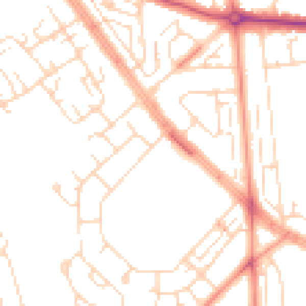 Daytime road noise heatmap for HU5 4NU