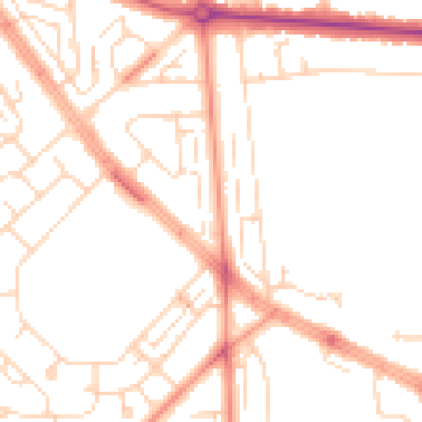 Daytime road noise heatmap for HU5 4QL