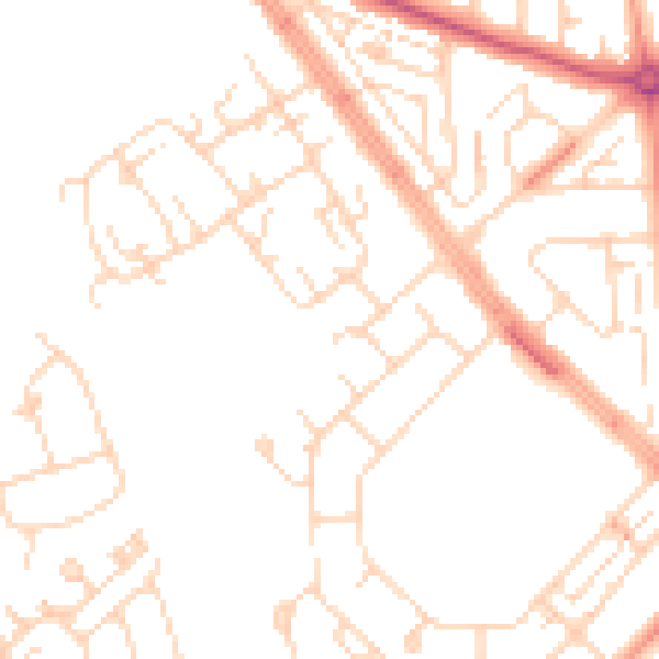 Daytime road noise heatmap for HU5 4RN