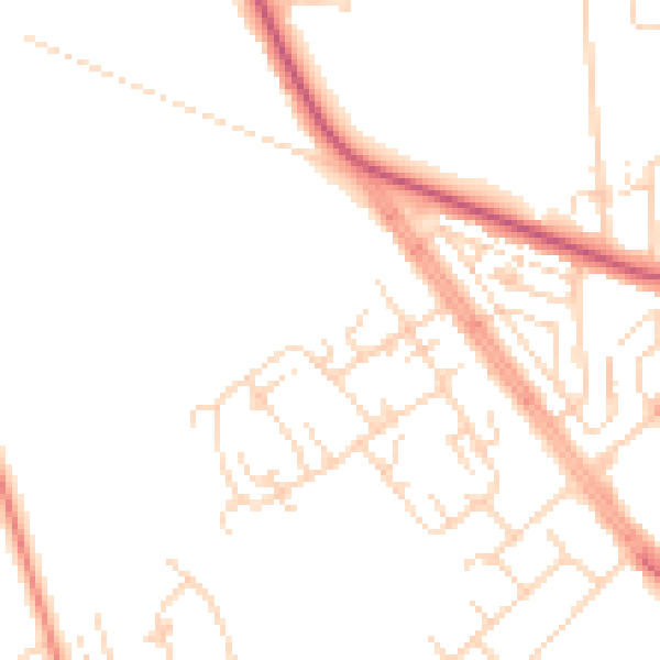 Daytime road noise heatmap for HU5 4SY