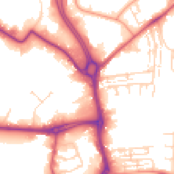 Daytime road noise heatmap for HU7 0AD