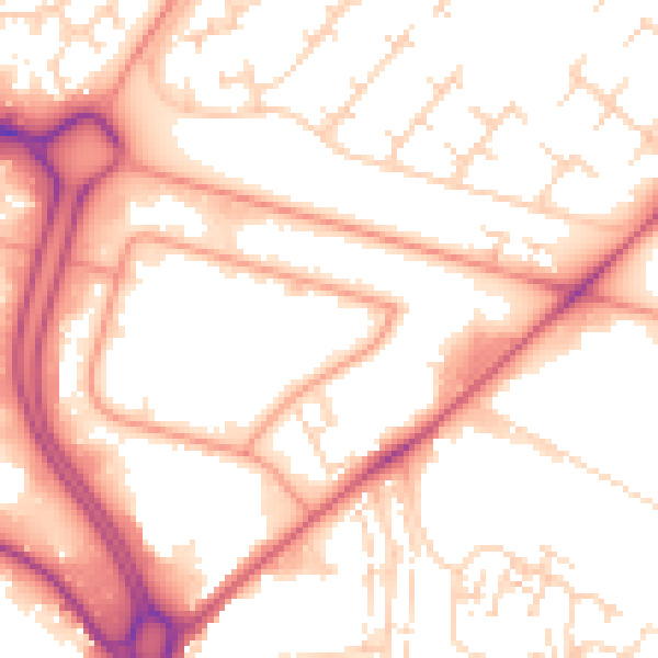 Daytime road noise heatmap for HU7 0AE