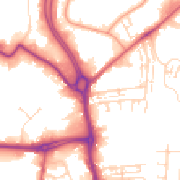 Daytime road noise heatmap for HU7 0AJ