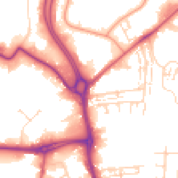 Daytime road noise heatmap for HU7 0AL