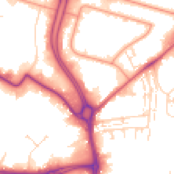 Daytime road noise heatmap for HU7 0AN