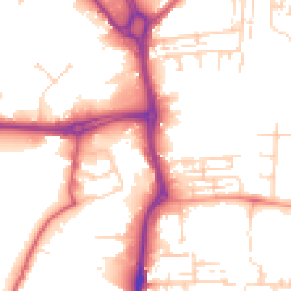 Daytime road noise heatmap for HU7 0BE