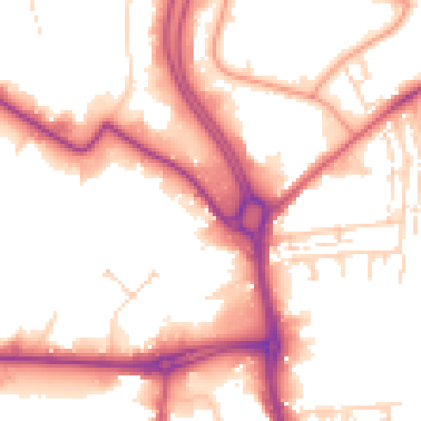 Daytime road noise heatmap for HU7 0BN