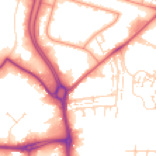 Daytime road noise heatmap for HU7 0BX