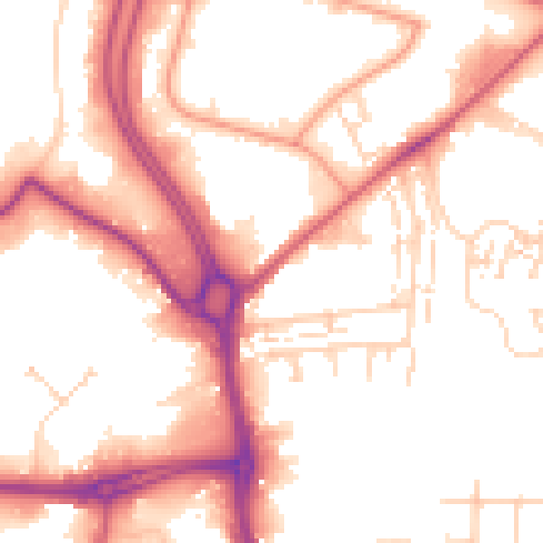 Daytime road noise heatmap for HU7 0BY