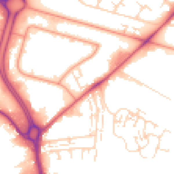 Daytime road noise heatmap for HU7 0DE