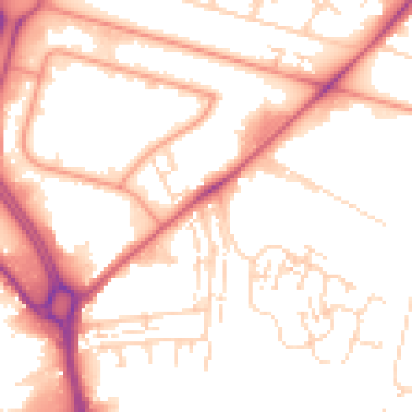 Daytime road noise heatmap for HU7 0DF