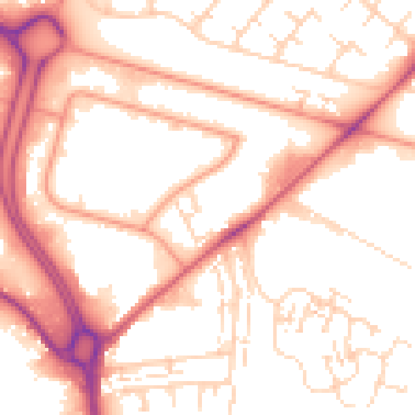 Daytime road noise heatmap for HU7 0DH