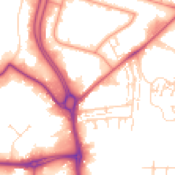 Daytime road noise heatmap for HU7 0DN