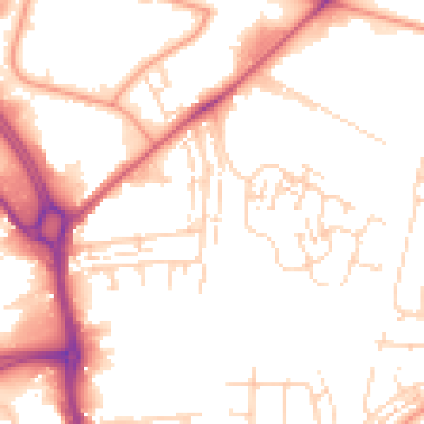 Daytime road noise heatmap for HU7 0DT