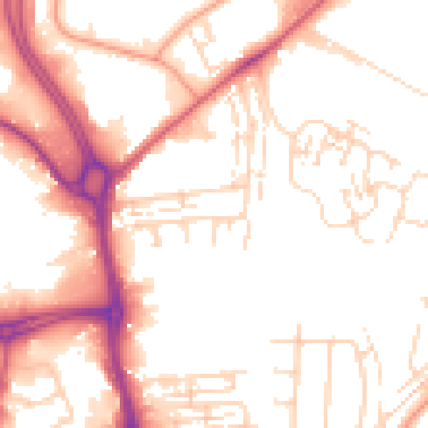 Daytime road noise heatmap for HU7 0DW