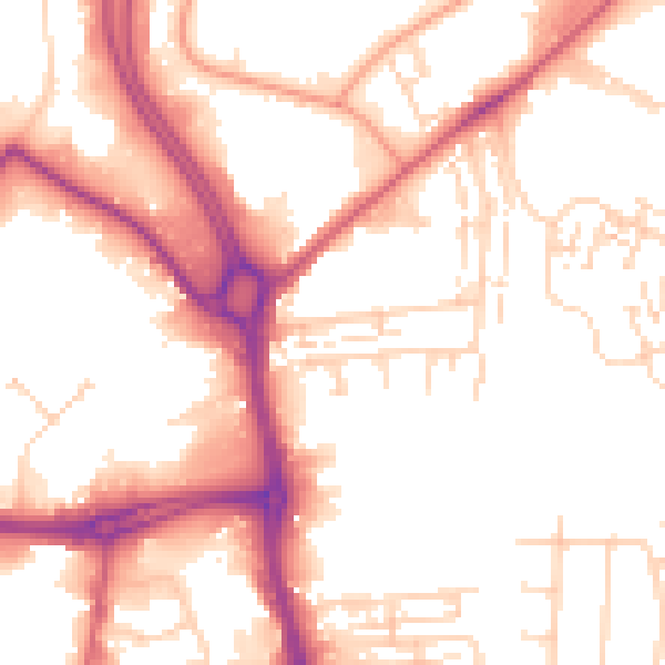 Daytime road noise heatmap for HU7 0DX