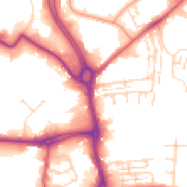 Daytime road noise heatmap for HU7 0DZ