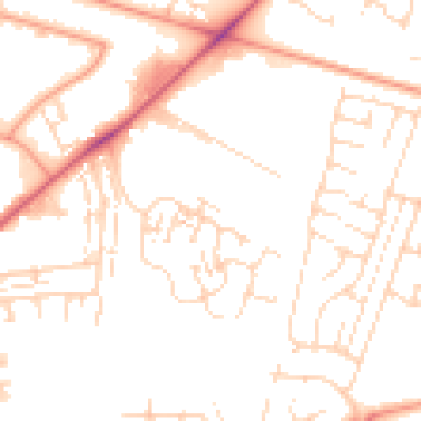 Daytime road noise heatmap for HU7 0EA