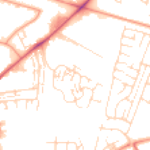 Daytime road noise heatmap for HU7 0ED