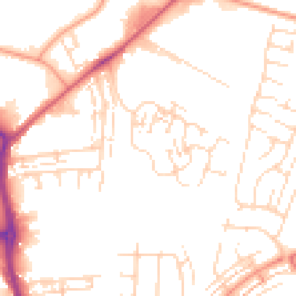 Daytime road noise heatmap for HU7 0EE