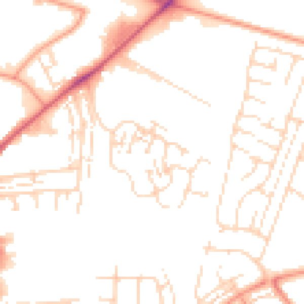 Daytime road noise heatmap for HU7 0EH