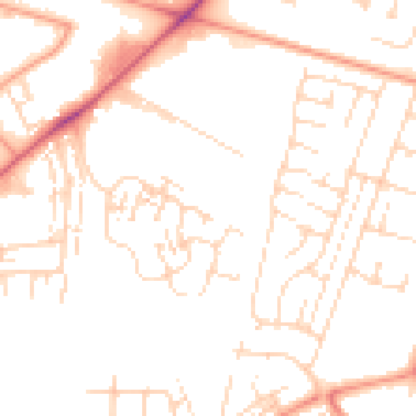 Daytime road noise heatmap for HU7 0EJ