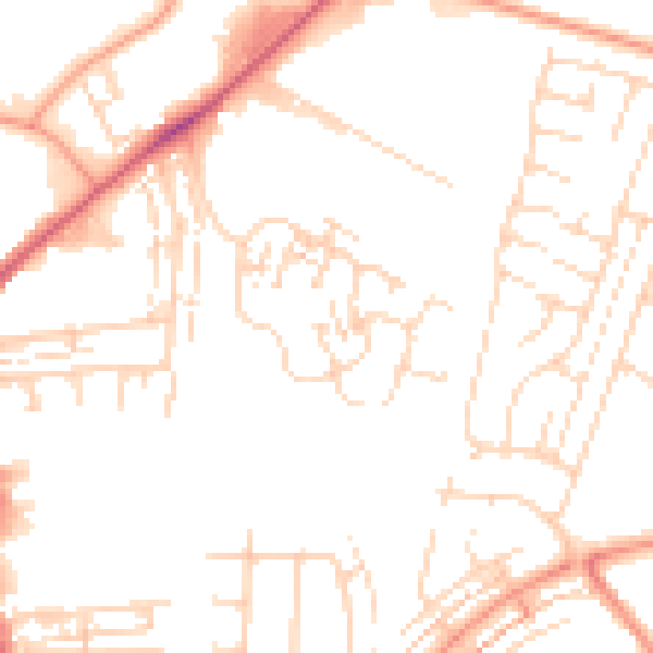 Daytime road noise heatmap for HU7 0EN
