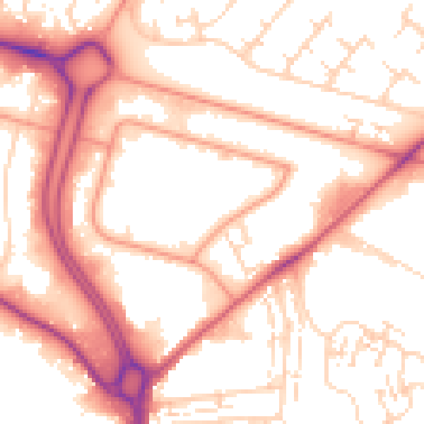Daytime road noise heatmap for HU7 0WD