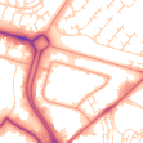 Daytime road noise heatmap for HU7 0XF
