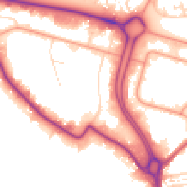 Daytime road noise heatmap for HU7 0XQ