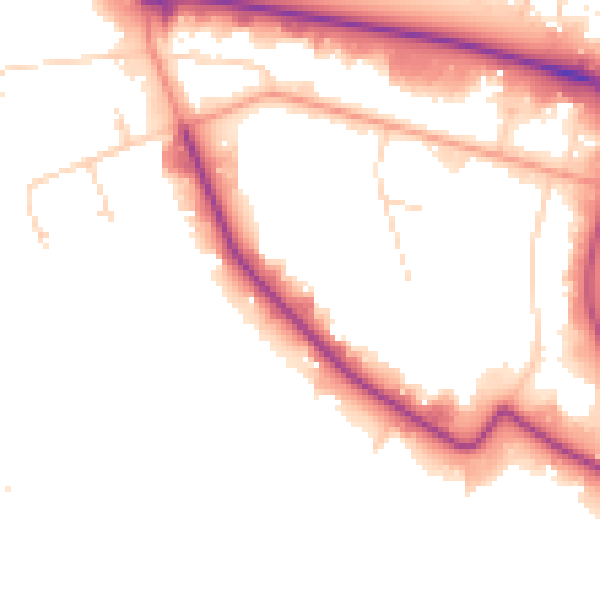 Daytime road noise heatmap for HU7 0XW