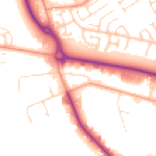 Daytime road noise heatmap for HU7 0YG