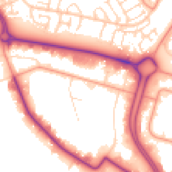 Daytime road noise heatmap for HU7 0YN