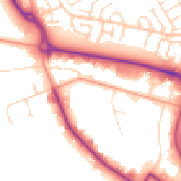 Daytime road noise heatmap for HU7 0YR