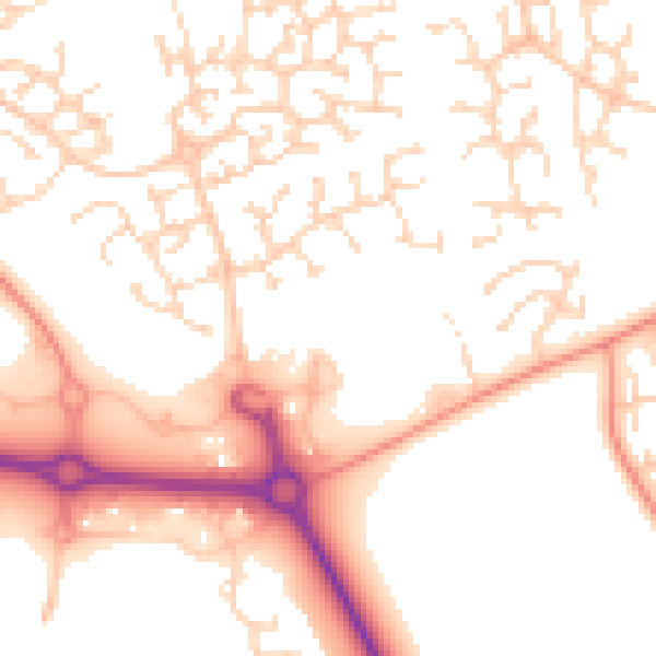 Daytime road noise heatmap for HU7 3DA