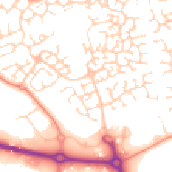 Daytime road noise heatmap for HU7 3JP