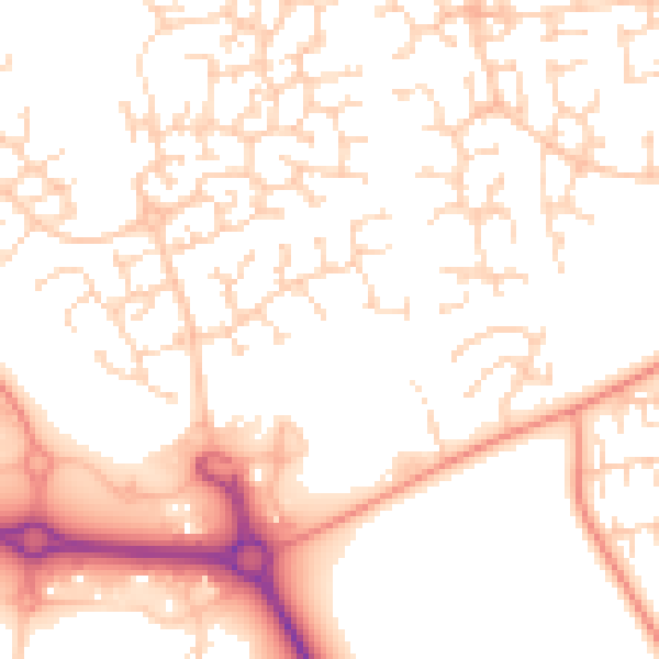 Daytime road noise heatmap for HU7 3NG
