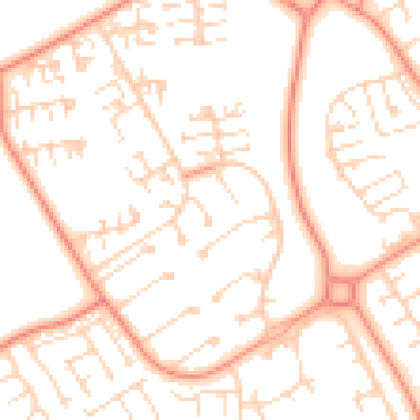 Daytime road noise heatmap for HU7 4DJ