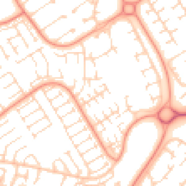 Daytime road noise heatmap for HU7 4PY