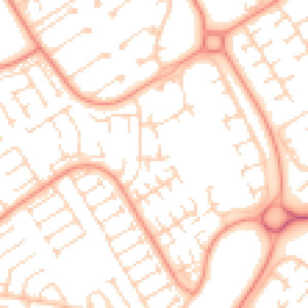 Daytime road noise heatmap for HU7 4QA