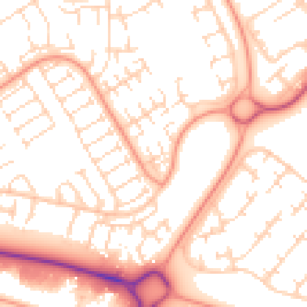 Daytime road noise heatmap for HU7 4QB